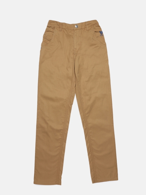 

Palm Tree Boys Khaki Regular Fit Solid Regular Trousers