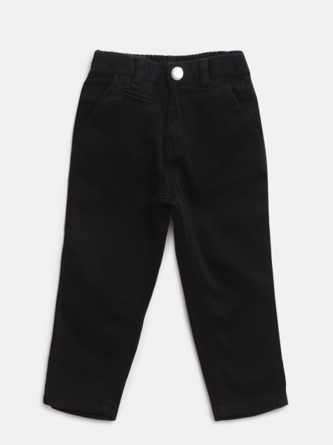 

Gini and Jony Boys Black Regular Fit Solid Chinos