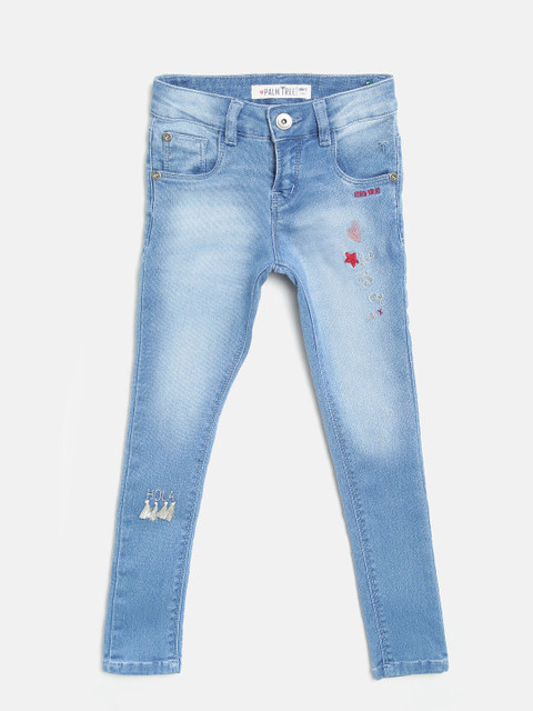 

Palm Tree Girls Blue Slim Fit Mid-Rise Clean Look Stretchable Jeans