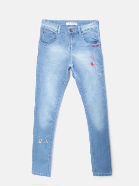 

Palm Tree Girls Blue Regular Fit Mid-Rise Clean Look Stretchable Jeans