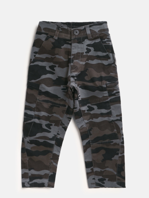 

Gini and Jony Boys Olive Brown & Grey Camouflage Print Cargos