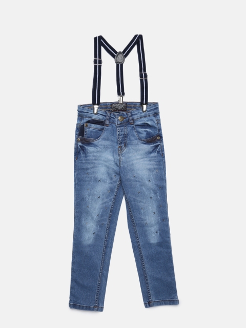 

Gini and Jony Boys Blue Regular Fit Mid-Rise Clean Look Jeans with Suspender