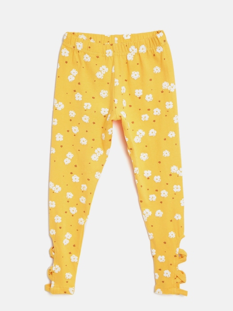 

Palm Tree Girls Yellow & Off-White Printed Leggings