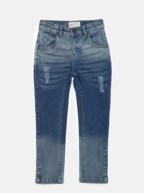 

Palm Tree Boys Blue Slim Fit Mid-Rise Low Distress Stretchable Jeans