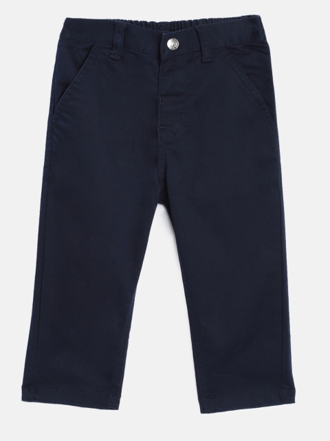 

Gini and Jony Boys Navy Blue Regular Fit Solid Regular Trousers