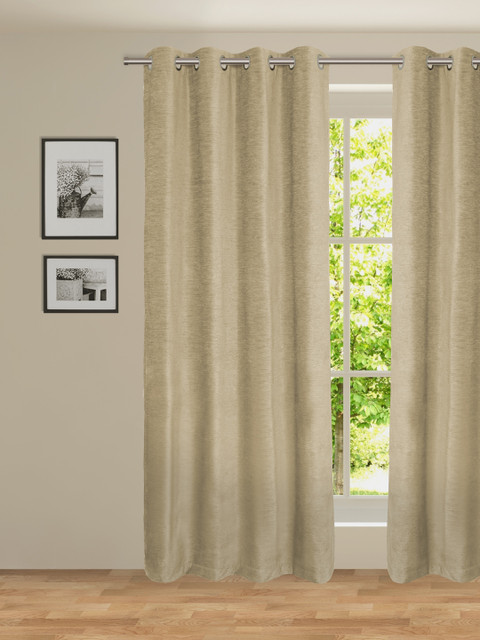 

ROSARA HOME Beige Single Eyelet Long Door Curtain