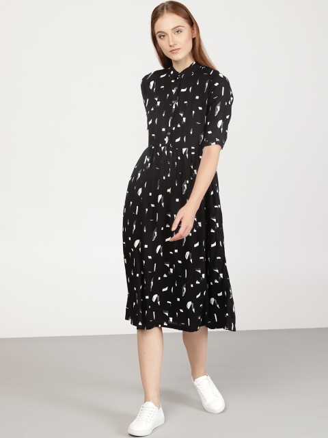 

ether Women Black Printed Shirt Dress