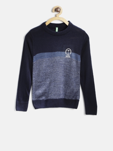 

Palm Tree Boys Navy Blue Colourblocked Pullover