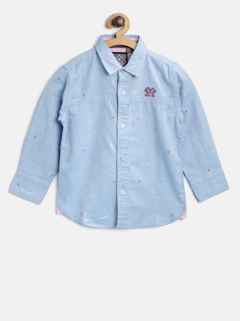 

Palm Tree Boys Blue Regular Fit Printed Casual Shirt