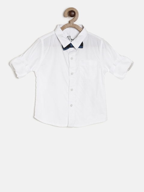 

Gini and Jony Boys White Regular Fit Solid Formal Shirt