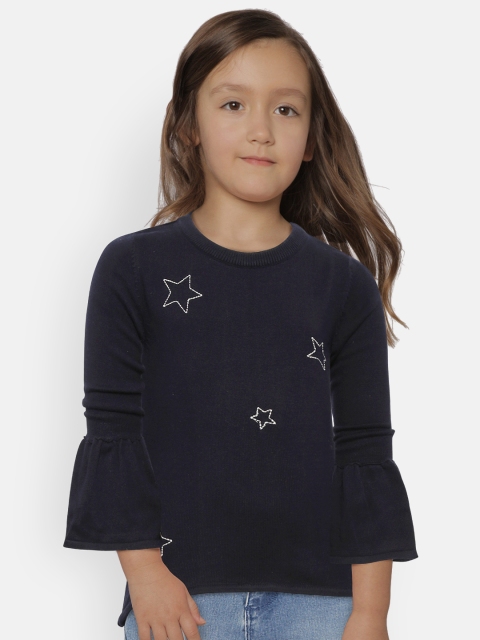 

Palm Tree Girls Navy Blue Embroidered Sweater