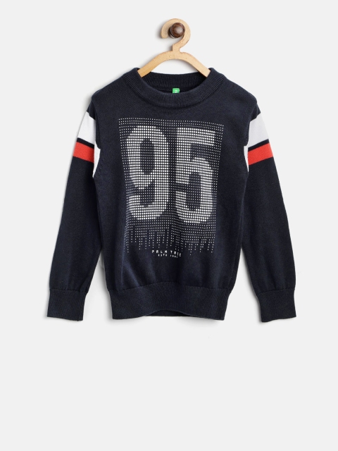 

Palm Tree Boys Navy Blue & White Printed Pullover