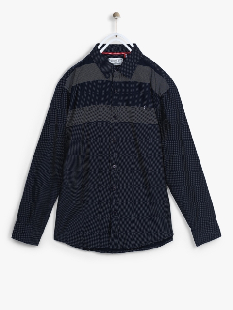 

Gini and Jony Navy Blue Printed Regular Fit Casual Shirt