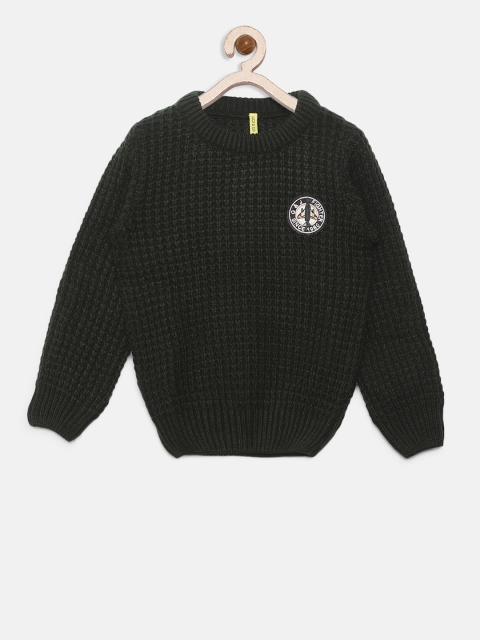 

Gini and Jony Boys Green Self Design Pullover
