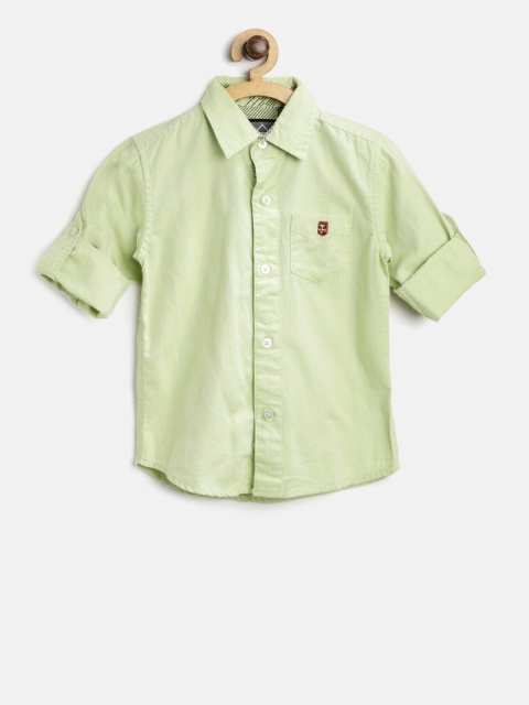 

Palm Tree Boys Lime Green Regular Fit Solid Casual Shirt