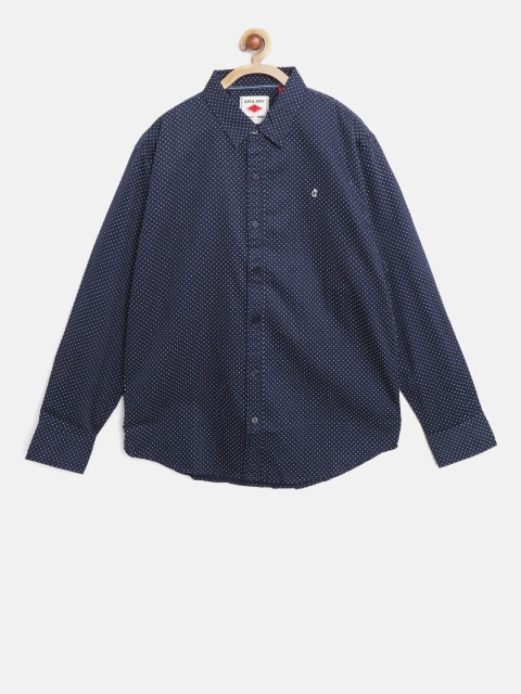 

Gini and Jony Boys Navy Blue & White Regular Fit Printed Casual Shirt