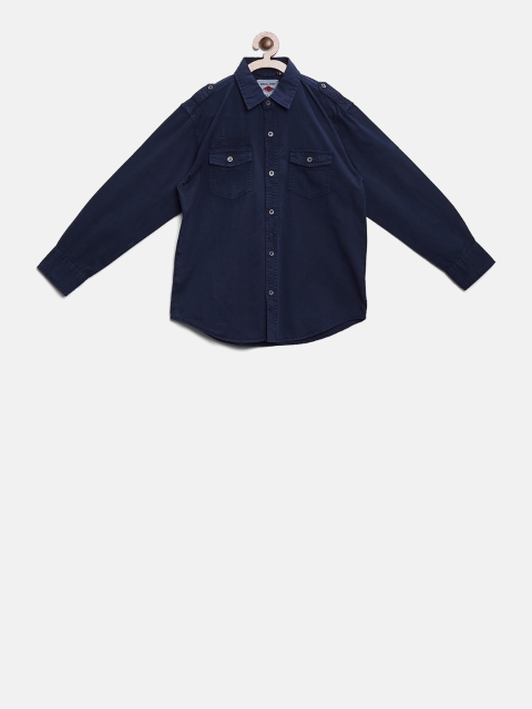 

Gini and Jony Boys Navy Regular Fit Solid Casual Shirt, Navy blue