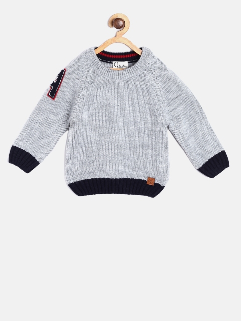 

Gini and Jony Boys Grey Melange Solid Pullover