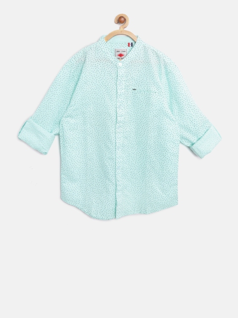 

Gini and Jony Boys Sea Green Regular Fit Printed Casual Shirt