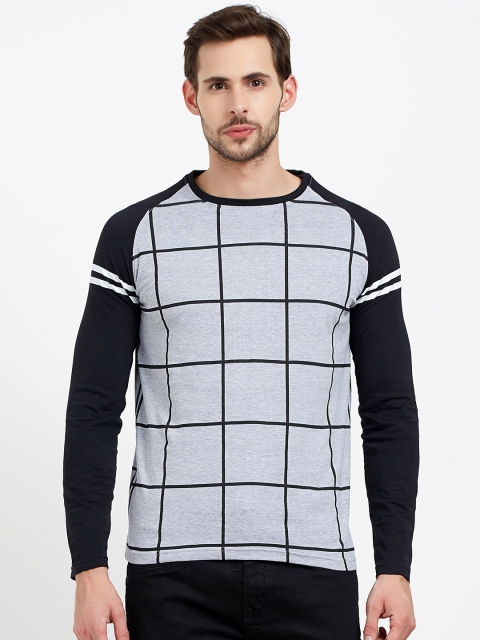 

Maniac Men Grey & Black Checked Round Neck T-shirt