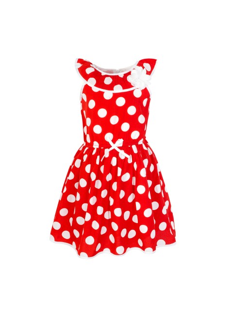 

Stylo Bug Girls Red Polka Dot Print Fit and Flare Dress