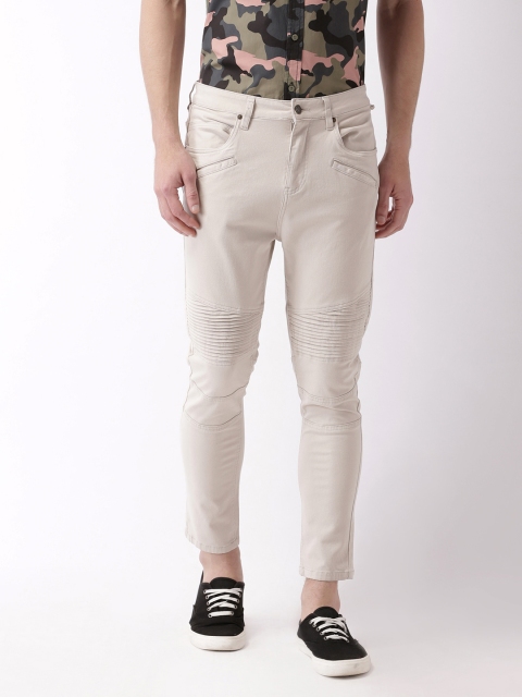 

Blue Saint Men Beige Carrot Skinny Fit Solid Chinos