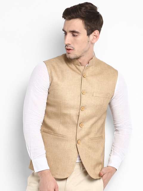 

Red Tape Men Beige Solid Nehru Jacket