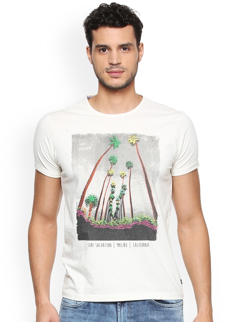 

Solly Jeans Co. Men White Printed Round Neck T-shirt
