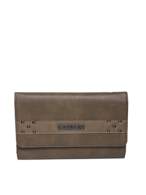 

Caprese Women Brown Textured Kia Three Fold Wallet