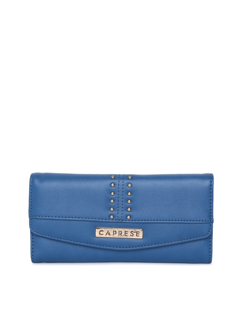 

Caprese Women Blue Solid Three Fold Wallet
