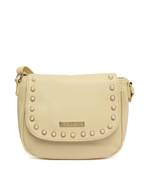 

Caprese Beige Solid Sling Bag