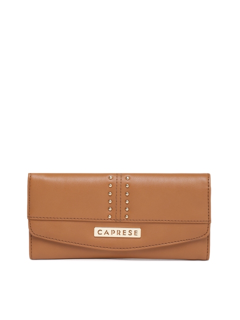 

Caprese Women Tan Brown Solid Three Fold Wallet