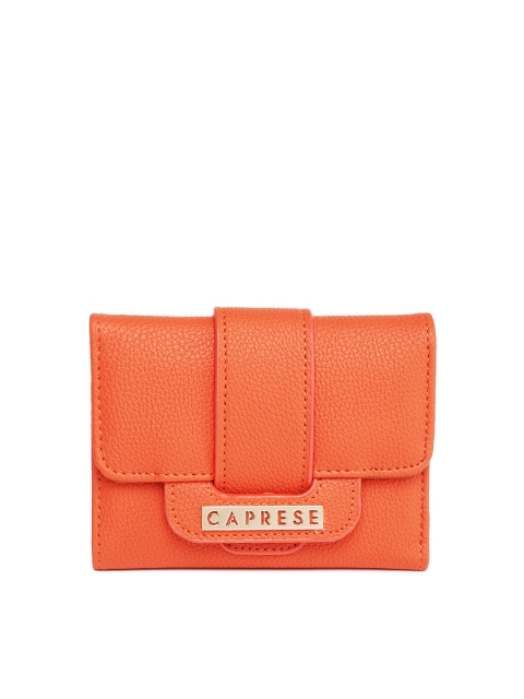 

Caprese Women Orange Solid Three Fold Wallet