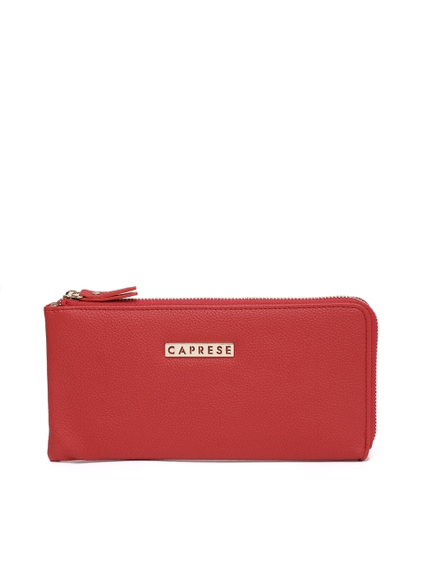 

Caprese Women Red Solid Zip Around Shyla Wallet