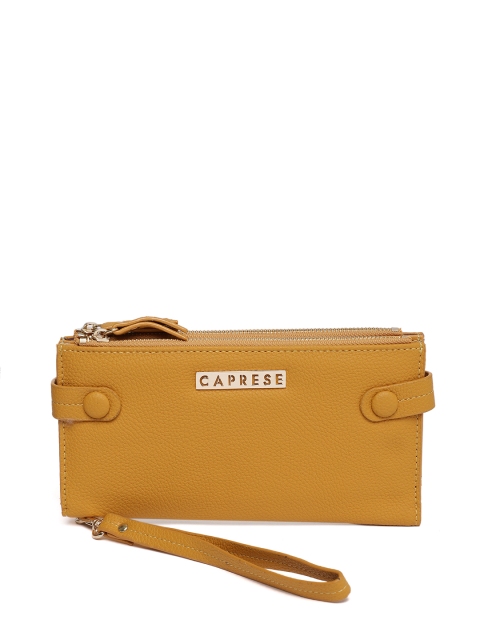 

Caprese Women Mustard Solid Two Fold Brenda Wallet with Wrist Loop
