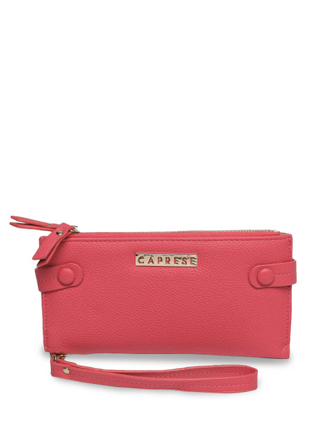 

Caprese Women Pink Solid Two Fold Wallet