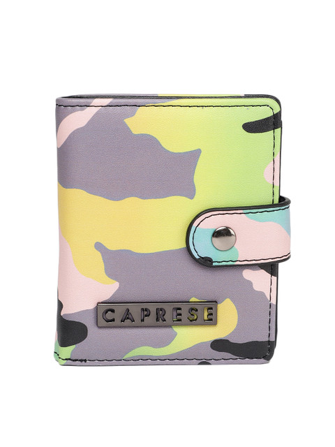 

Caprese Women Multicoloured Camouflage Printed Two Fold Wallet, Multi