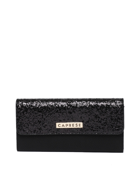 

Caprese Women Black Solid Two Fold Wallet