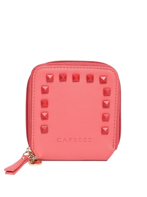 

Caprese Women Red LOLA Solid Embellished Zip Around Wallet