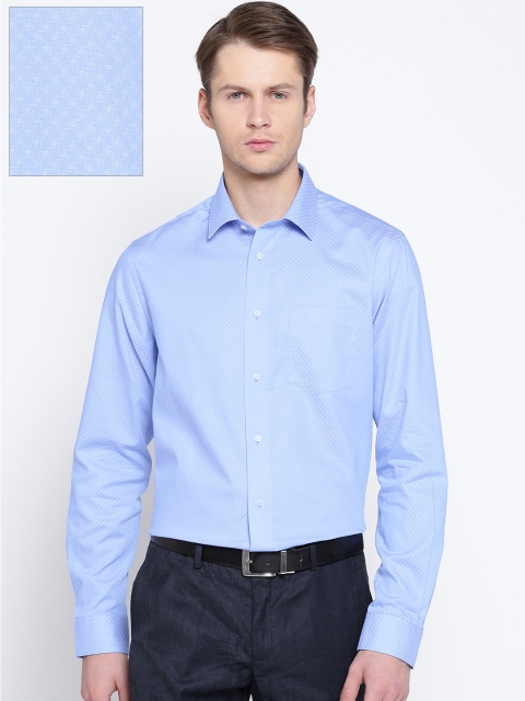 

Blackberrys Men Blue Slim Fit Self-Design Formal Shirt