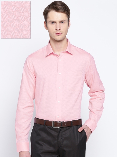 

Blackberrys Men Pink Slim Fit Self-Design Formal Shirt