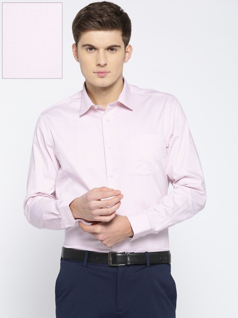

Blackberrys Men Pink Slim Fit Self Design Formal Shirt