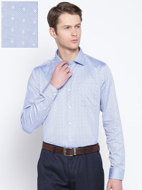 

Blackberrys Men Blue Slim Fit Self Design Formal Shirt