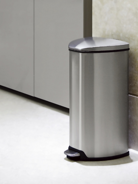

OBSESSIONS Silver Solid Stainless Steel Step Bin