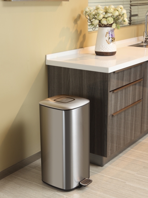 

OBSESSIONS Silver Solid Stainless Steel Step Bin