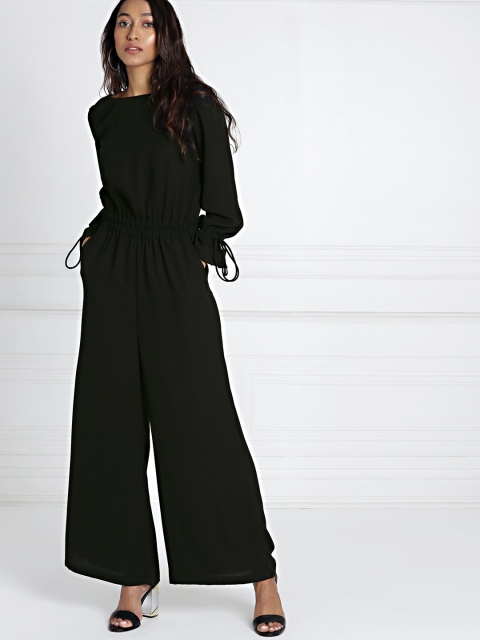 

all about you Black Solid Basic Jumpsuit