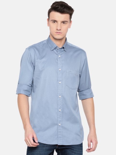 

ColorPlus Men Blue Regular Fit Solid Casual Shirt