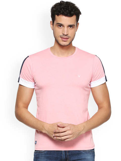 

Solly Sport Men Pink Colourblocked Round Neck Slim Fit T-shirt
