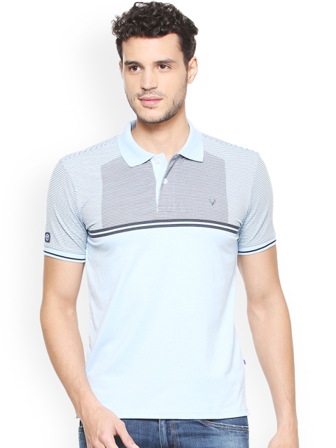 

Solly Sport Men Blue Striped Polo Collar T-shirt