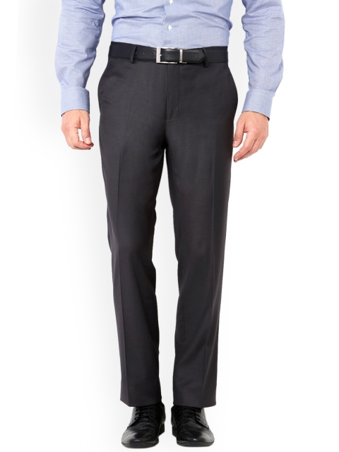 

Van Heusen Men Grey Slim Fit Solid Formal Trousers